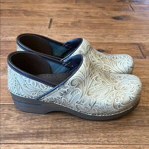 Dansko Tan Embossed Women's Clogs